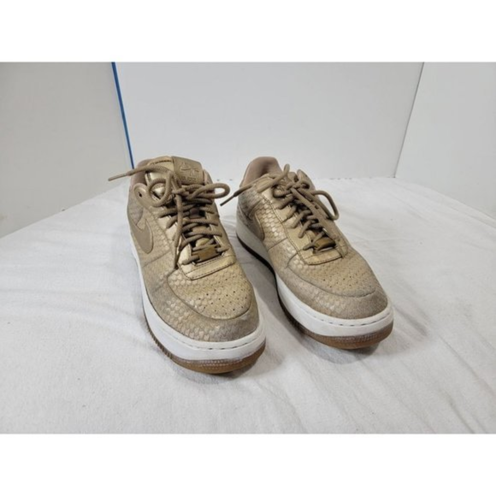 Nike AF1 Air Force 1 Upstep Premium Blur Gold Shoes 917590-900 Womens Size 10